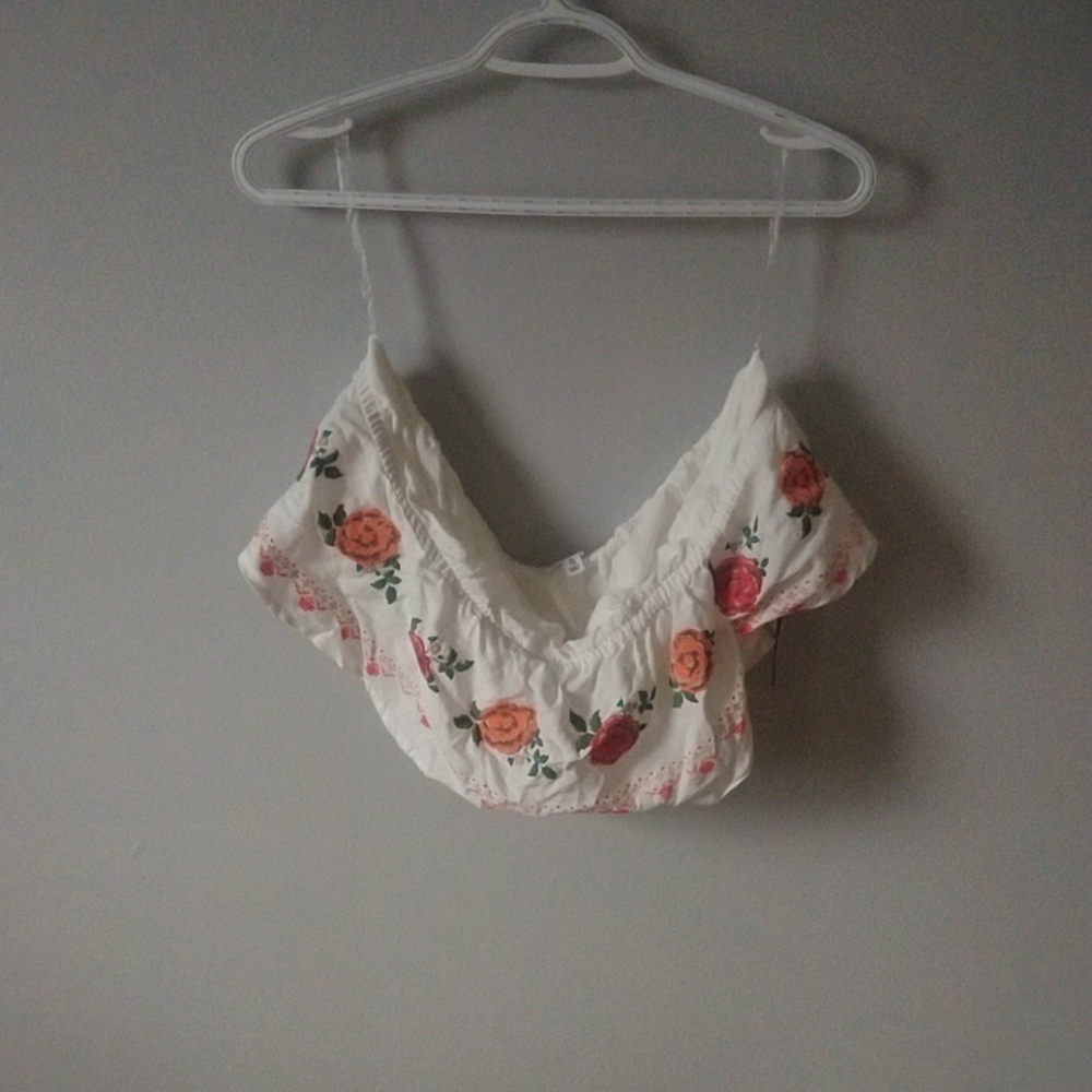 Strapless floral top
